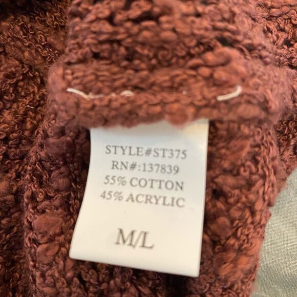 Size M/L open back woven deep dusty rose sweater Debut - Picture 7 of 7